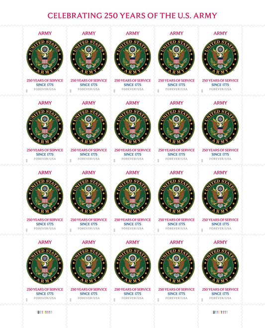 U.S. Army 250th First-Class Mail Forever Postage Stamps